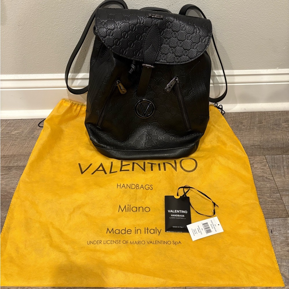 Valentino Textured Black Backpack